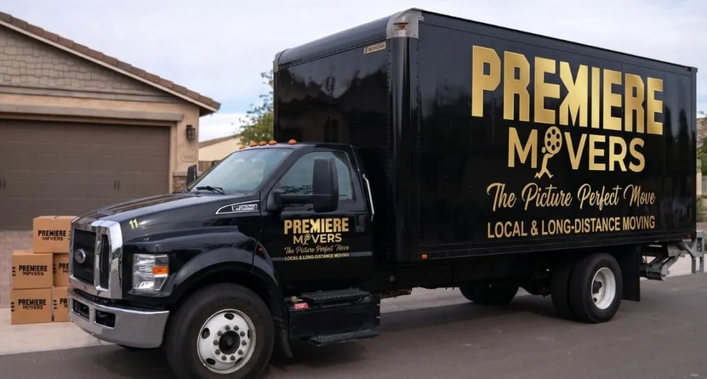 A Premiere Movers truck on a job in Georgia